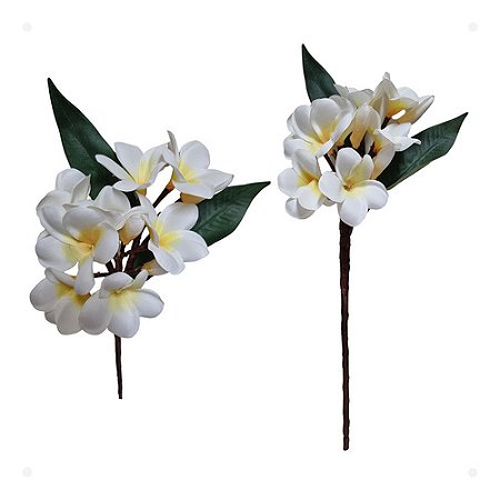 Galho De Jasmim Manga Frangipani Artificial Premium 45cm