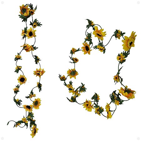 Pendente de Girassol Artificial Guirlanda 200CM Kit Com 3