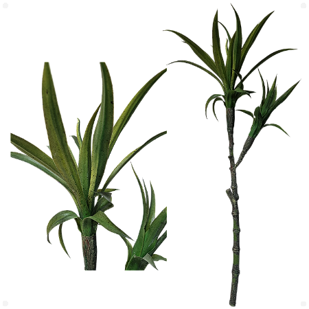 Galho 2 Dracenas Artificial Premium Luxo 85cm