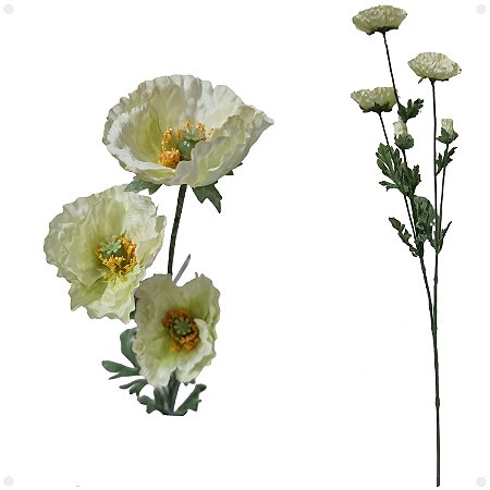 Galho Papoula Com Flores Artificial Premium Kit Com 6