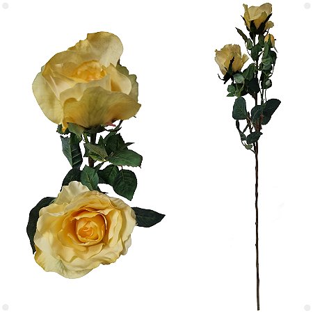 Galho de Rosa Artificial Premium Luxo 80CM