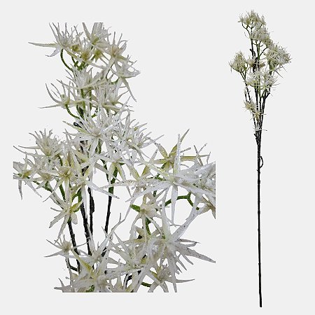 Galho Pick Natal Com Gitter Nevado Flor Artificial Premium