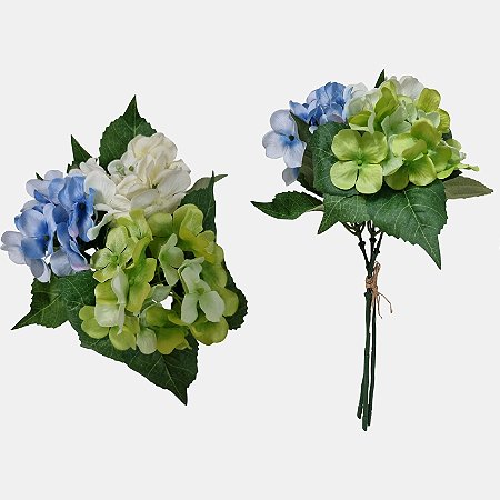 Buquê de Hortensias Pequeno Artificial Premium 3 Flores
