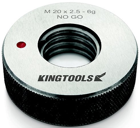 Calibrador de Rosca Tipo Anel Lado Não Passa Rosca Métrica Grossa (M) M20-6G Código ANP M20 Kingtools