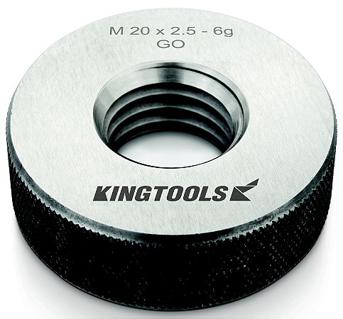 Calibrador de Rosca Tipo Anel Lado Passa Rosca Métrica Grossa (M) 6G M16-6G Código AP M16 Kingtools