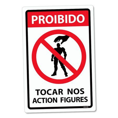 Placa Decorativa 24x16 - Proibido Tocar nos Action Figures