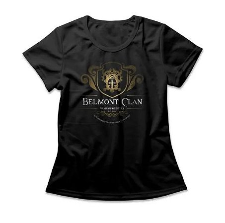 Camiseta Feminina Castlevania Belmont Clan - AZUL GENUINO