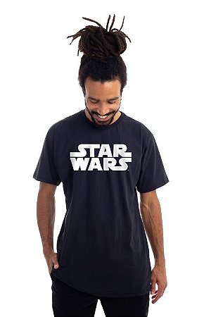 Camiseta Star Wars logo - Preta