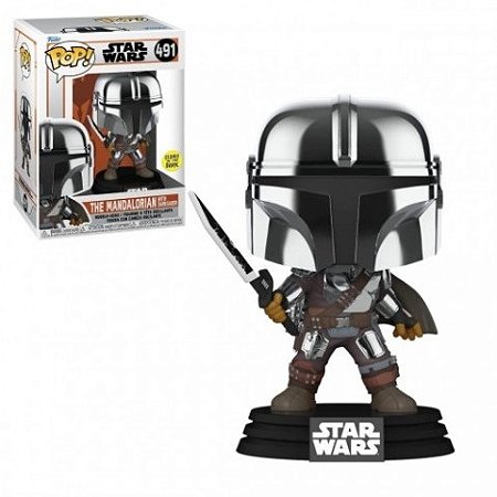 Funko Pop! Star Wars The Mandalorian with Darksaber 491 - Exclusivo