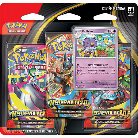Triple Pack Pokémon TCG - Megaevolução - COPAG