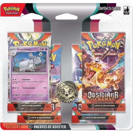 Blister Quádruplo Pokemon - Obsidiana em Chamas - Eevee e Houndstone
