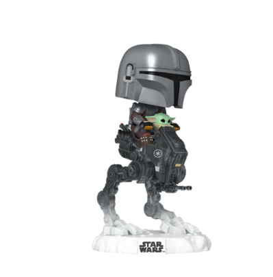 Funko Pop Deluxe Star Wars The Mandalorian with Grogu in Imperial Remnant AT-RT 837
