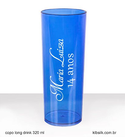 Copo de Acrílico Long drynk cores - 12 pç