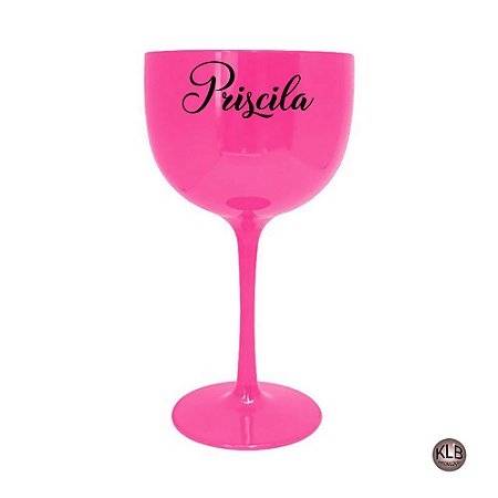 Taça de Gin em Acrílico Personalizadas Pink - 500ml 12 pç