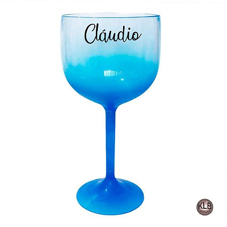 Taça Gin em Acrílico Personalizadas azul degradê - 500ml 12 pç
