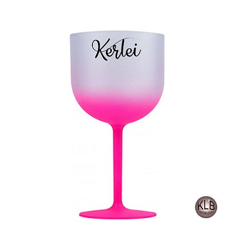 Taça de Gin em Acrílico Personalizadas degradê rosa - 500ml 12 pç