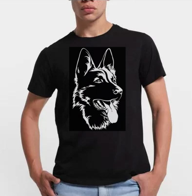 Camiseta Preta Tecido de Algodão Personalizada