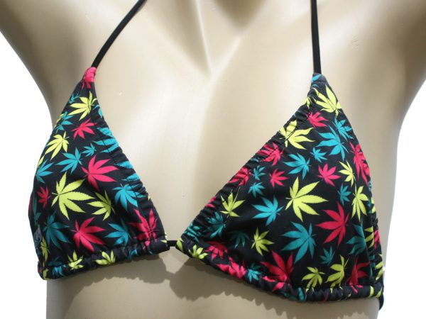 Biquíni Cannabis Preto Reggae\Preto\Branco - Cortininha