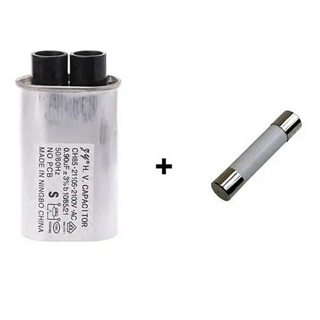 Capacitor Alta Tensão Microondas 0,90uf 2100v + Fusível