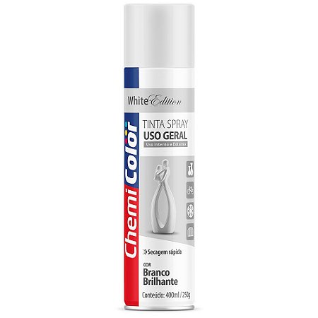 Tinta Spray Edition 400ml Branco Brilhante Uso Geral Chemicolor