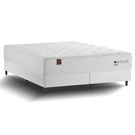 Cama Box Solteiro + Colchão Flex WELL Cis