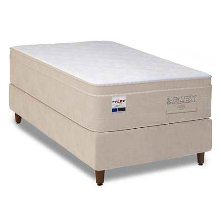 Cama Box Solteiro + Colchão Flex Viena