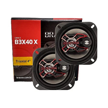 Par de Alto falante Bravox triaxial 4" B3X40X 80W RMS