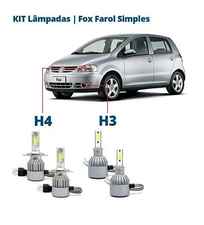 Kit Lampadas Super Led Fox farol simples