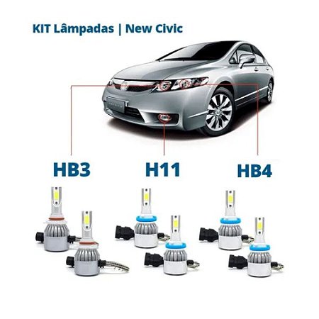 Kit Lampadas Super Led New Civic 07/11