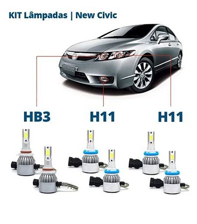 Kit Lampadas Super Led New Civic 12/20