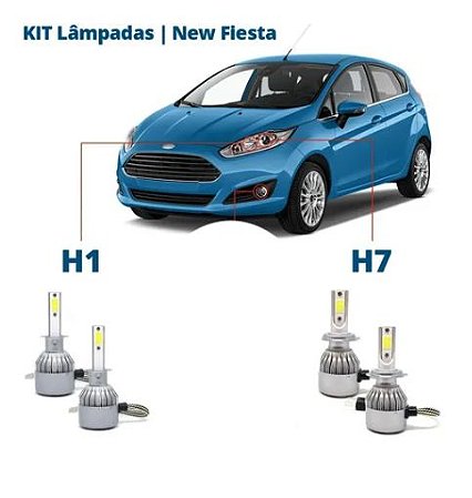 Kit Lampadas Super Led New Fiesta farol 14/18