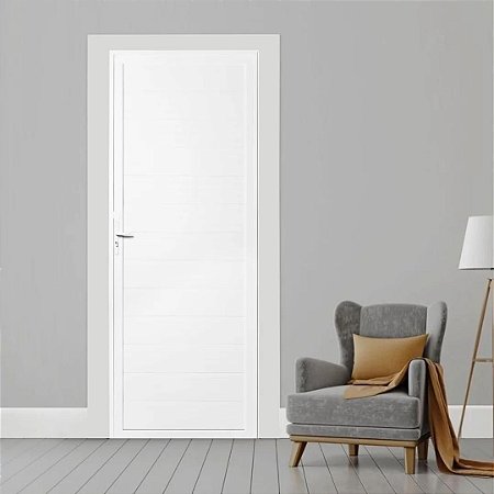 Porta Novara Com Fechadura Alumínio Branco Linha SUPREMA