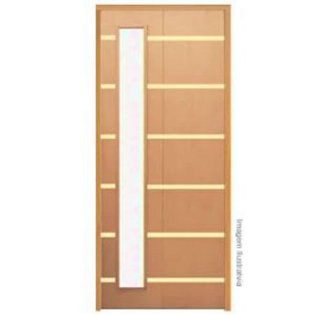 Porta de Madeira Frisada Linea com Visor Tauari 210 X 80 cm