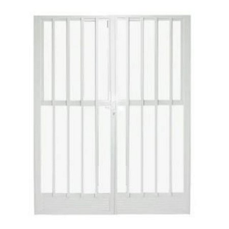 Porta de Alumínio Branco Palito Dupla