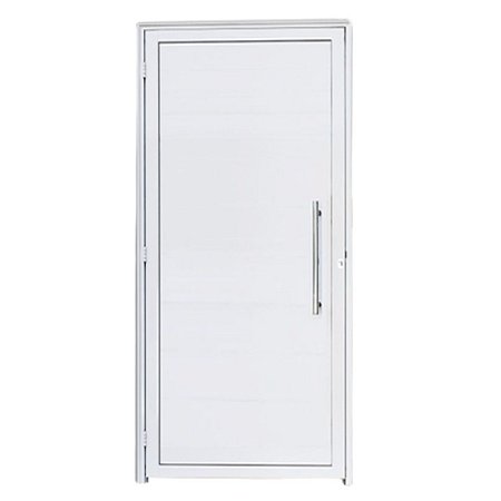 Porta de Alumínio Branco Lambri 210 X 80 cm Esquerda