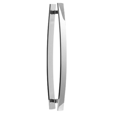 Puxador de Alumínio Polido Barra Maciço Curvo Duplo 80 cm