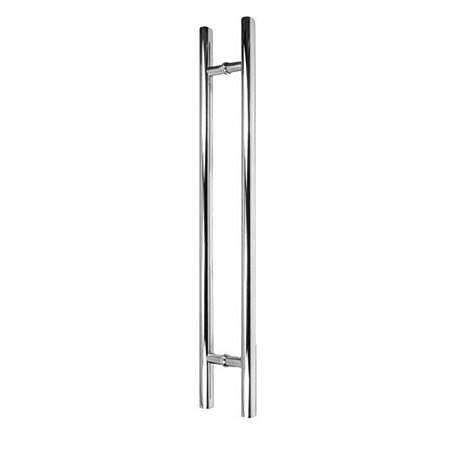 Puxador de Alumínio Polido Tubular Reto Duplo 100 cm