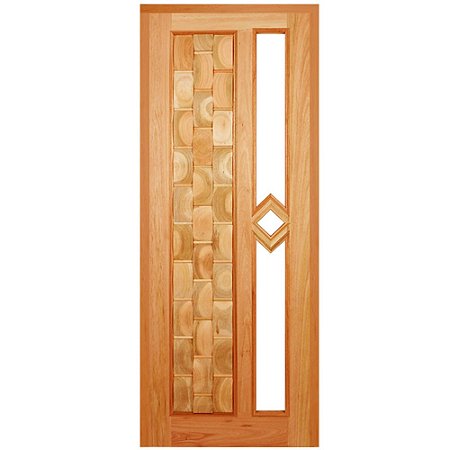 Porta de Madeira Maciça Couro Losango 210 x 80 cm