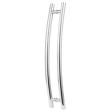 Puxador de Alumínio Polido Tubular Curvo Duplo 100 cm
