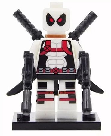 Boneco Deadpoll Branco Compatível Lego Montar Marvel