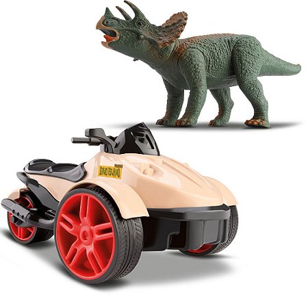 Brinquedo Motinha Triciclo Fricção e Dinossauro Triceratops