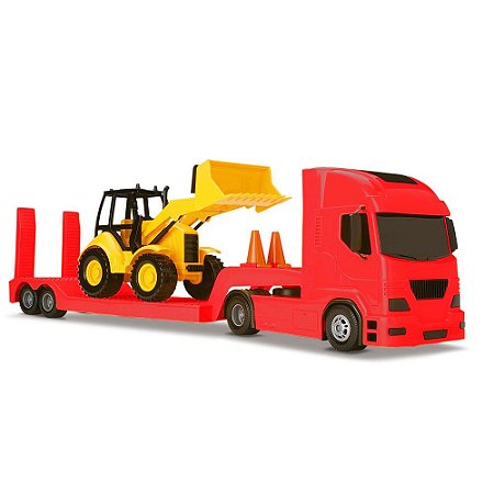 Caminhão Infantil De Brinquedo Carreta e Trator Carregadeira