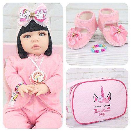 Kit Boneca Bebê Reborn Baby Menina