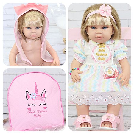 Boneca Bebê Reborn Menina Loira Realista Com Acessórios - ShopJJ -  Brinquedos, Bebe Reborn e Utilidades