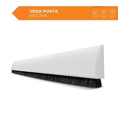 Veda Porta Branco Modelo Escova Adesivo 80Cm Comfort Door