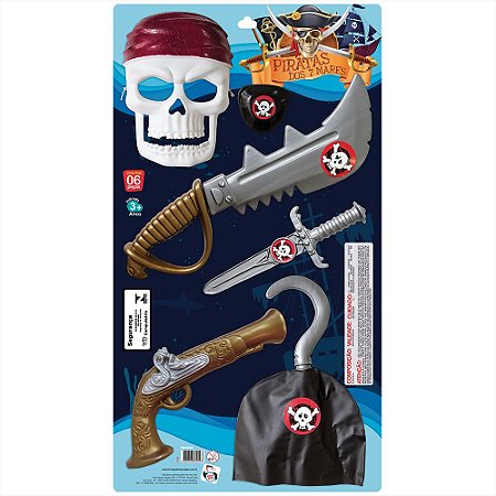 Conjunto de Acessórios Pirata Kit com 1 Pacote - Festas da 25