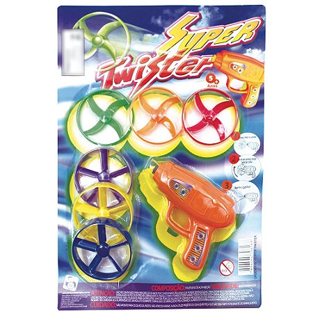 Brinquedo Lançador Super Twister Arminha Infantil Pica Pau