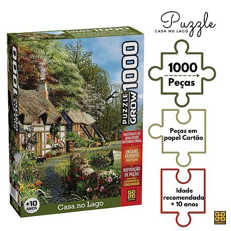 Puzzle 1000 peças Casa no Lago - Loja Grow