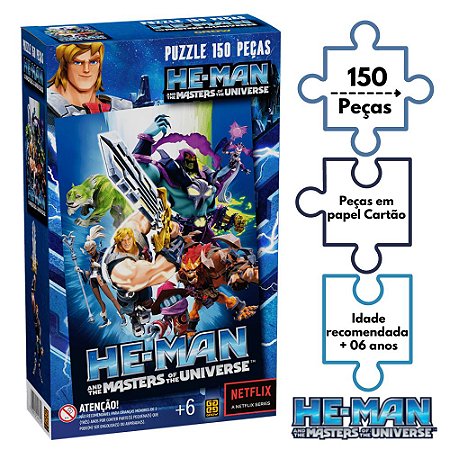 Puzzle Desenho He-Man Exercício Quebra Cabeça 150 Peças