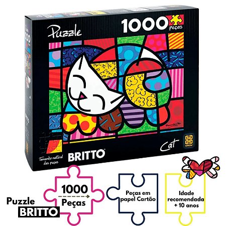 Quebra-cabeça - 1000 peças - ROMERO BRITTO - CAT